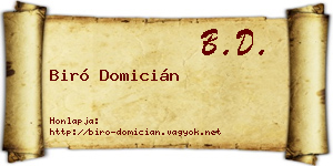 Biró Domicián névjegykártya